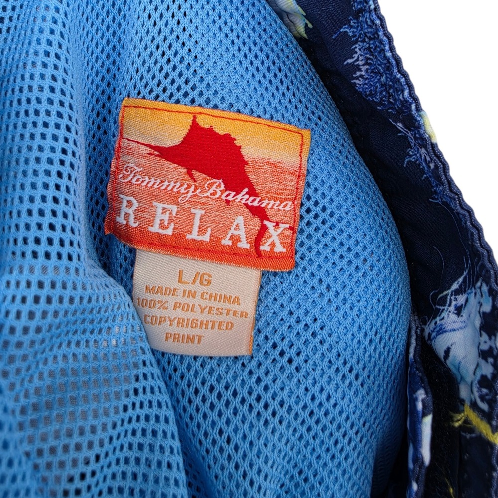 Tommy Bahama Relax L Blue Octopus Jellyfish Swim Trunks Board Shorts Surf Tropic - Picture 4 of 5